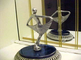 Rare Art Deco 1920 ' s Modernistic Lady Chrome Metal Statue - Frankart Era 2