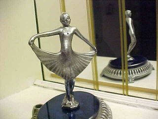 Rare Art Deco 1920 ' s Modernistic Lady Chrome Metal Statue - Frankart Era 3