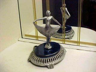Rare Art Deco 1920 ' s Modernistic Lady Chrome Metal Statue - Frankart Era 4