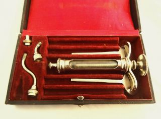 Antique Medical Syringe Set In Case