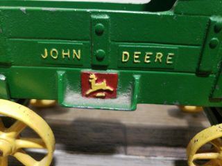 Vintage John deere CAST IRON toy DONKEY DRAWN HAY WAGON mule 12