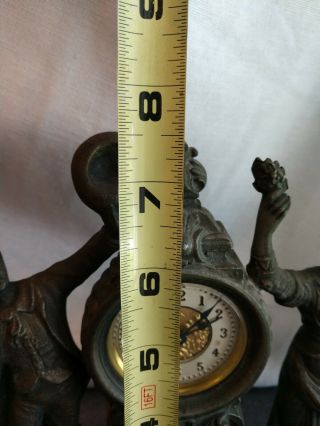 Antique Ansonia Figural Mantle Clock Pretty Not Running 10