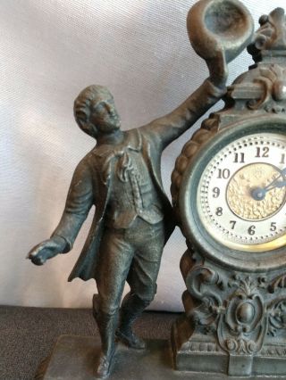 Antique Ansonia Figural Mantle Clock Pretty Not Running 3