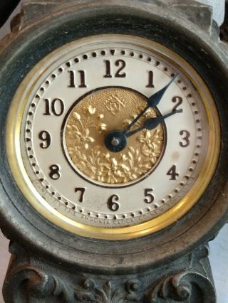 Antique Ansonia Figural Mantle Clock Pretty Not Running 5