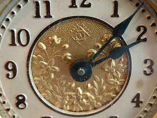 Antique Ansonia Figural Mantle Clock Pretty Not Running 7