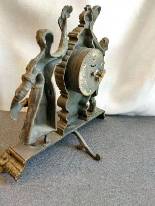 Antique Ansonia Figural Mantle Clock Pretty Not Running 9