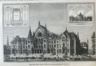 The Music Hall.  Cincinnati.  Harper’s 1878.