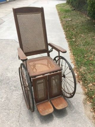 Antique Vintage Medical Equipment - Convalescent Wheel Chair C.  1920s - 1930s
