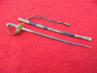 Rare Wwi German Navy Miniature Sword & Knot