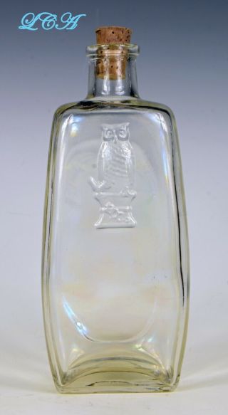 Scarce Antique Owl Drug Co Bottle Unusual Shaped And Paneled W/pic Owl