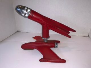 Vintage Cast Iron Red Allenco Rocket Jet Shaped Water Lawn Sprinkler Mcm