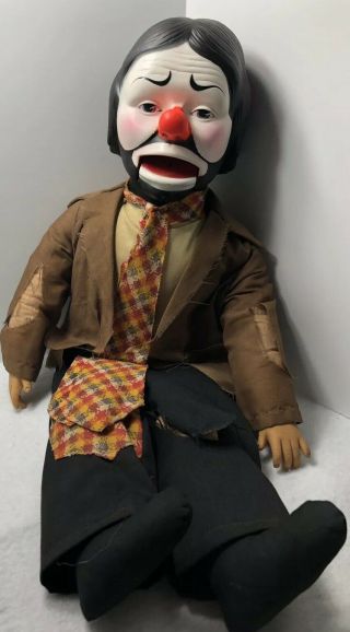 Emmett Kelly Jr Ventriloquist Hobo Clown Puppet Doll Dummy Horsman 24 "