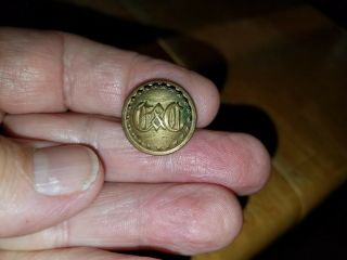 Antique/vintage Ri Military Brass Button Initials E&c 3/4 " Dia.