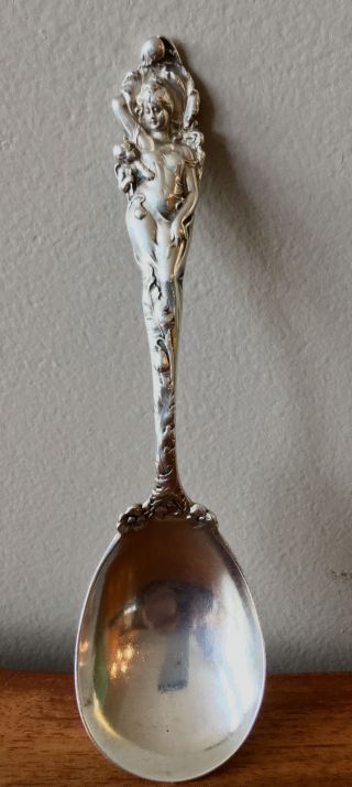 Old Love Disarmed Sterling 6 " Sugar Spoon By Reed & Barton