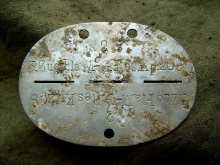 Fla Mg Lost Id Tag Alu Stalingrad Battlefield German Bunker Relic Ww2