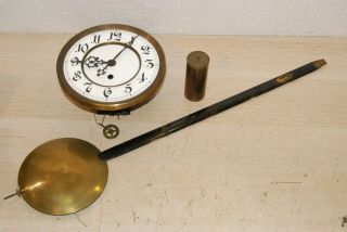 Antique Gustav Becker 1 Weight Vienna Regulator Clock Movement W/ Pendulum