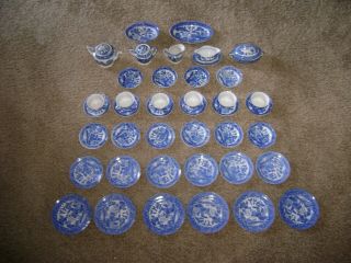 Vintage Made In Japan Childs 41 Pc.  Blue Willow Tea Set