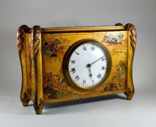 Stunning Bayard Duverdry & Bloquel Japanned Chinoiserie Mantle Clock