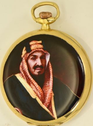 Wow Rare Omega 18k Solid Gold&enamel Award Watch For Saudi Arabia King Ibnsaud