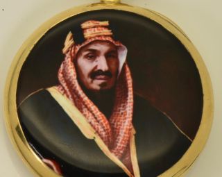 WOW Rare Omega 18k solid gold&enamel award watch for Saudi Arabia King IbnSaud 4