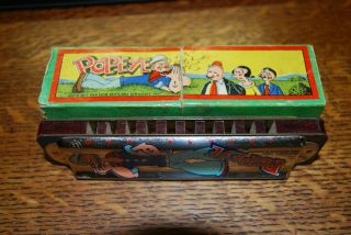 1929 Vintage Popeye Harmonica With Box Made In Germany G Key