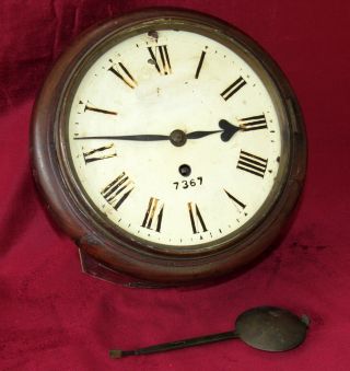 A Delightful English 8in Fusee Railway Clock.  L.  N.  E.  R