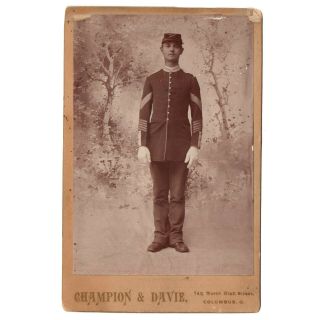 Civil War Era Cabinet Card Of Soldier Posing In Uniform In Columbus Ohio Studio