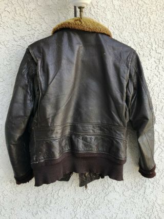 WWII US Navy Pilot ' s Leather Jacket Size 38 LOOK 2