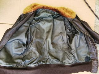 WWII US Navy Pilot ' s Leather Jacket Size 38 LOOK 5