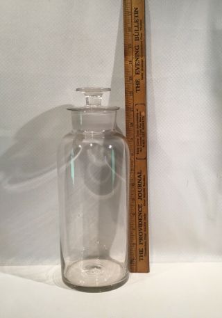 Antique Clear Glass Apothecary Jar 12 1/4” In Height -