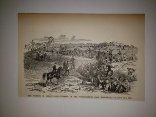 Harrisburg Pennsylvania Fortifications Invasion Of Pa Civil War 1896 Sketch
