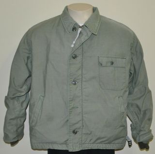 Vintage Military Us Navy A - 2 Cold Weather Deck Jacket Od Green Size Extra Large