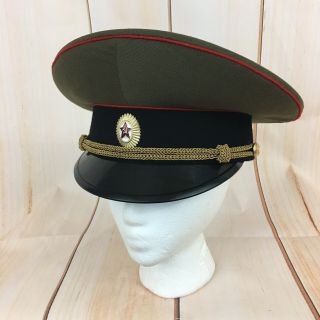 Vintage Russian Soviet Ussr Military Officer Dress Cap Hat Size 57