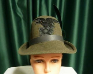 Italian Military Alpini Trooper Hat Italy Army With Feather 1960 