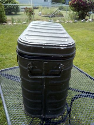 Vintage 1961 U.  S.  Military Army Food Cooler Container,  3 Metal Food Canisters 4