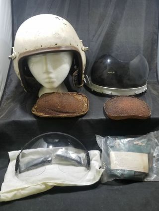 Vietnam War Us Air Force Helicopter Pilot Helmet With Misc.  Accessories