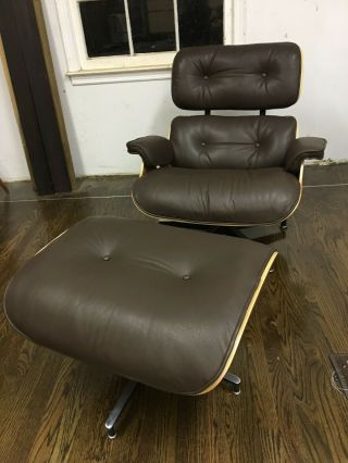 LEATHER Herman Miller Eames Lounge Chair & Ottoman WALNUT FIGURE 5