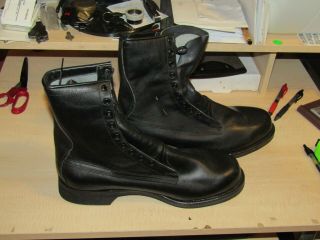 Nos Usaf Air Force Combat Boots Black Leather Size 9 1/2 D