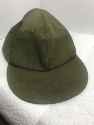 Vintage 1960s Vietnam Era Us Army Hat Weather Field Cap 0s - 106 Hat 7 - 1/8 "