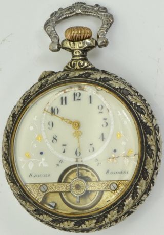 ONE OF A KIND antique Hebdomas 8 days pocket watch awarded 