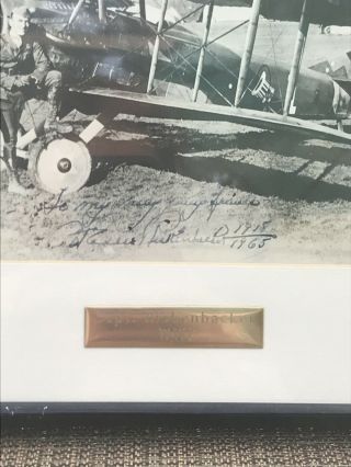 Captain Eddie Rickenbacker signed photograph World War I Ace Biplane 4