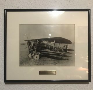 Captain Eddie Rickenbacker signed photograph World War I Ace Biplane 7