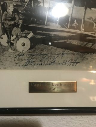 Captain Eddie Rickenbacker signed photograph World War I Ace Biplane 8