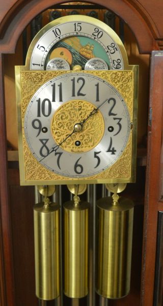 ANTIQUE HERSCHEDE GRANDFATHER HALL CLOCK MODEL 515 W/ORIGINAL PAPER COLLECTIBLE 3