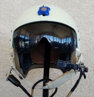 Us Hgu - 2/p Pilot Flight Helmet With Boom Mic.