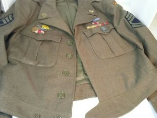Wwii Us Army Wool Ike Jacket 41st Infantry Div/us Army Pacific W/badges Metals