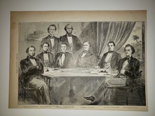 Jefferson Davis Stephen Mallory Alexander Stephens 1867 Civil War Sketch