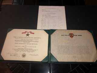 Vietnam Bronze Star Citation Award Documents And General Orders