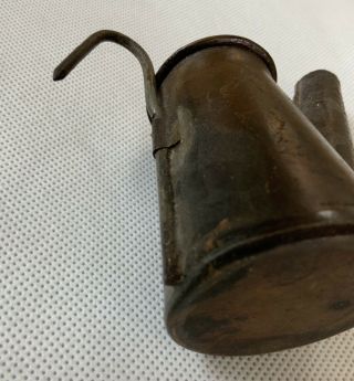 MINERS 19th C OIL WICK CAP MINE LANTERN KETTLE LAMP 3 1/2” 5