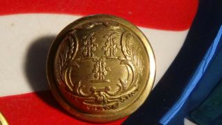 Connecticut State Seal Staff Coat Button Jmlh Scovill Early Civil War